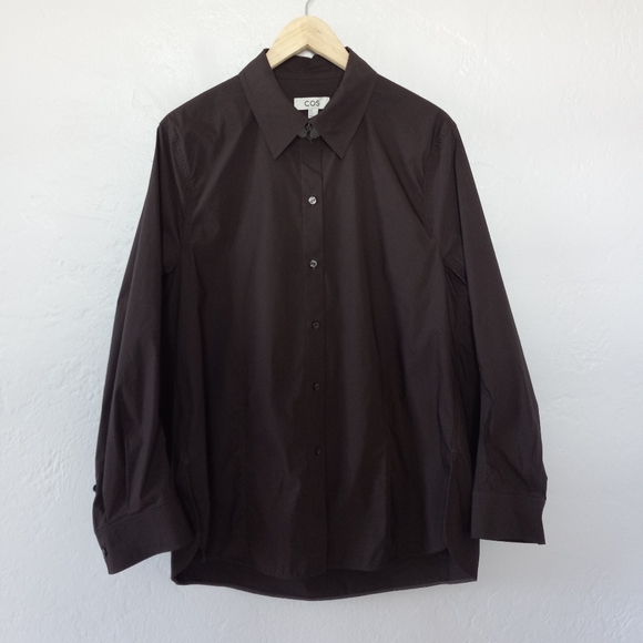 COS Chocolat Brown Oversized Poplin Button Down Shirt 12 - Picture 13 of 13